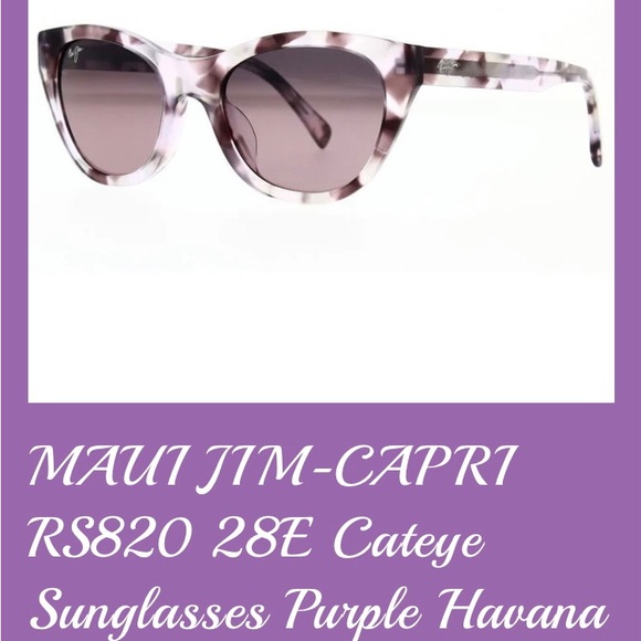 Never Worn Maui Jim Rose Capri Purple Havana Sunnies With Trifold Case No Cloth - Picture 4 of 10